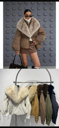 Piumino Bomber Premium con Collo in Pelliccia